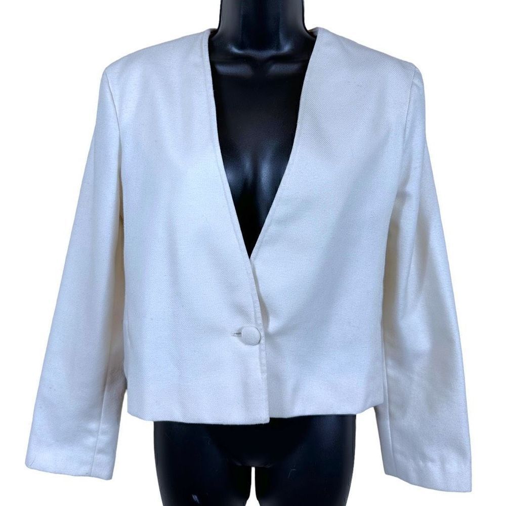 Vintage Single Button Off-white Cropped Blazer Size M